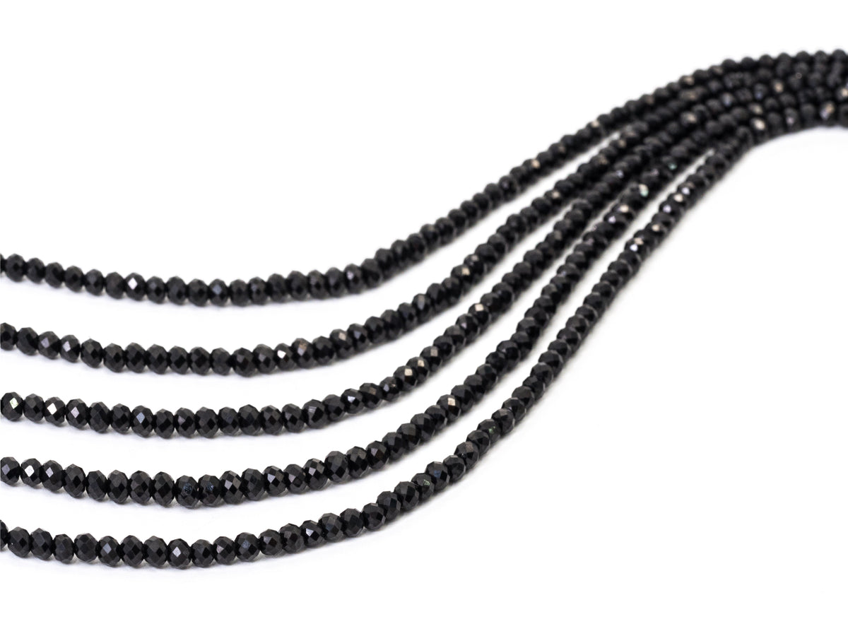 Top Quality Faceted Black Spinel Round Beads 3/4/6/8mm Gemstones Beads,Black Spinel Beads,15.5" Full Strand,SKU#U104