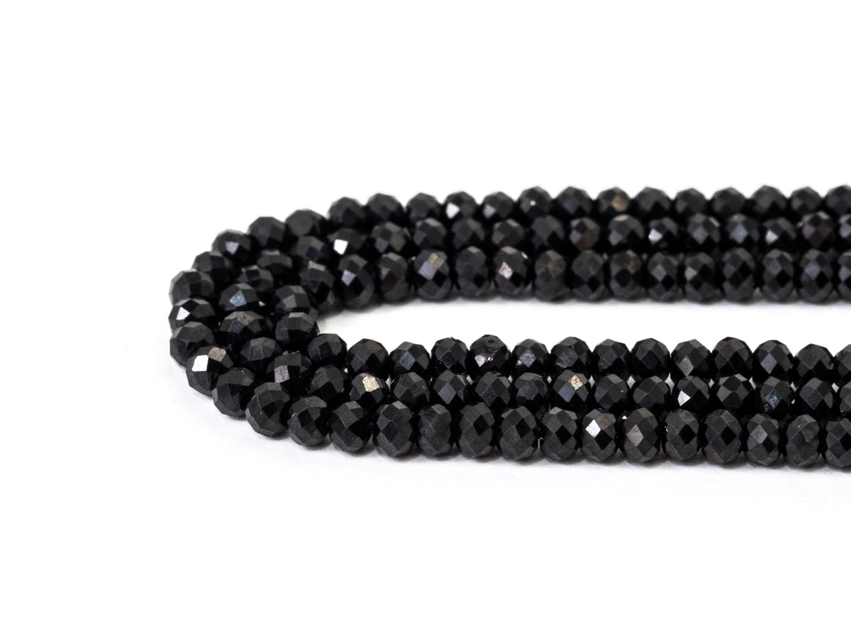 Top Quality Faceted Black Spinel Round Beads 3/4/6/8mm Gemstones Beads,Black Spinel Beads,15.5" Full Strand,SKU#U104