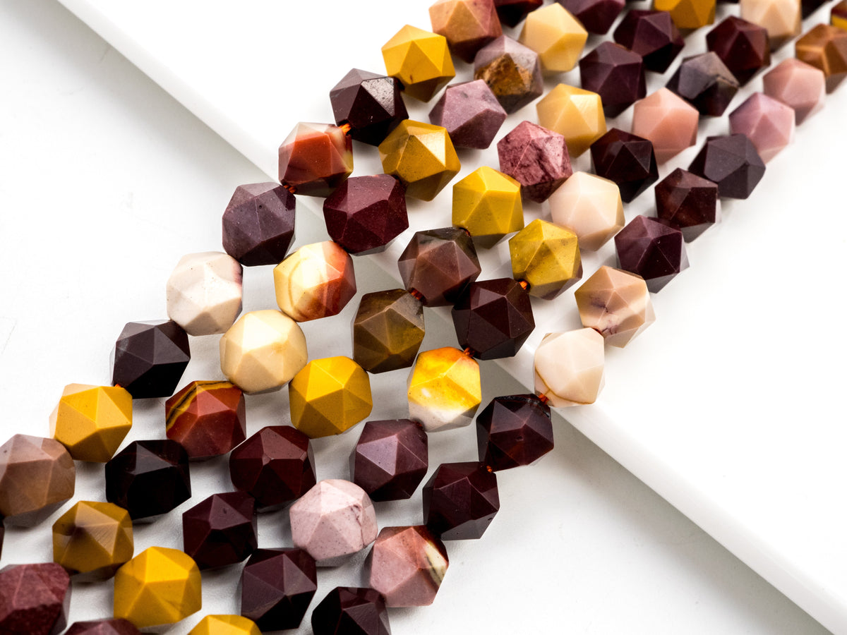 Unique Diamond Cut Quality Natural Mookaite beads, Sku#U134