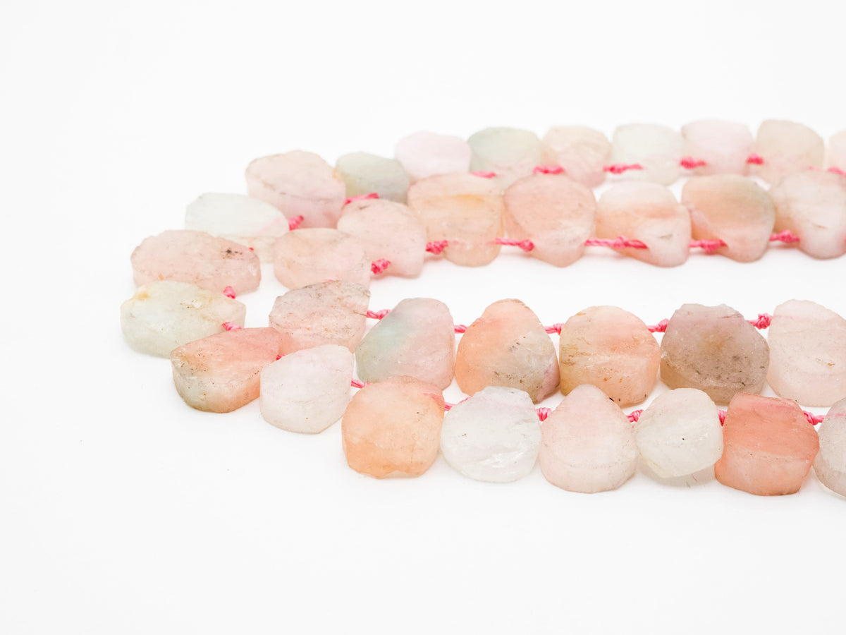 Quality Natural Morganite beads,11-15mmm Teardrop Light Pink Blue Gemstone Beads, 15.5inch strand, SKU#U160