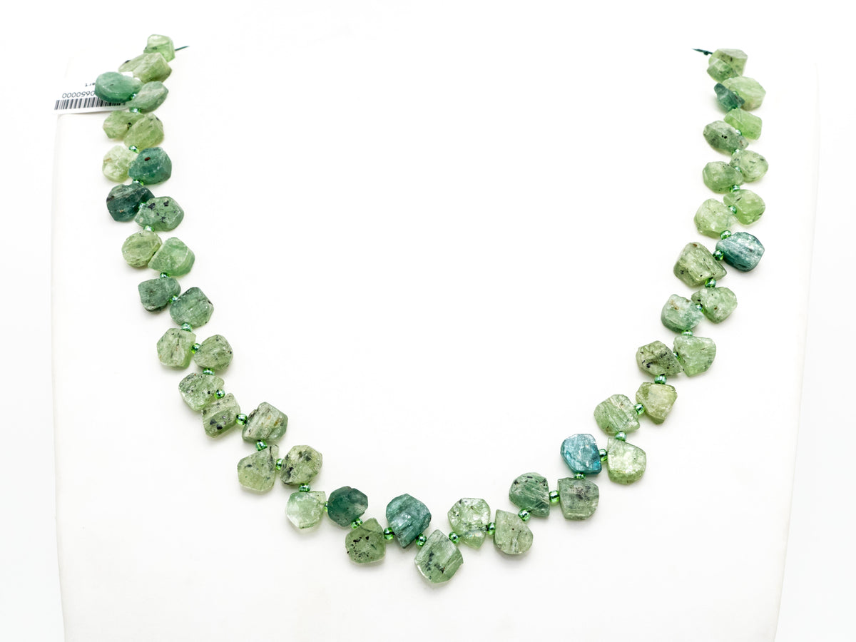 Quality Natural Kyanite beads, 11-14mm Teardrop Natural Green Gemstone Beads, 15.5 inch strand, SKU#U158