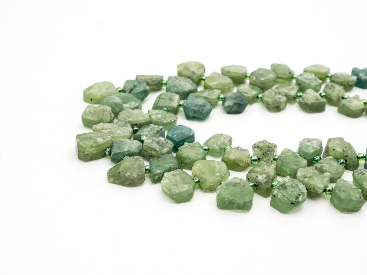 Quality Natural Kyanite beads, 11-14mm Teardrop Natural Green Gemstone Beads, 15.5 inch strand, SKU#U158