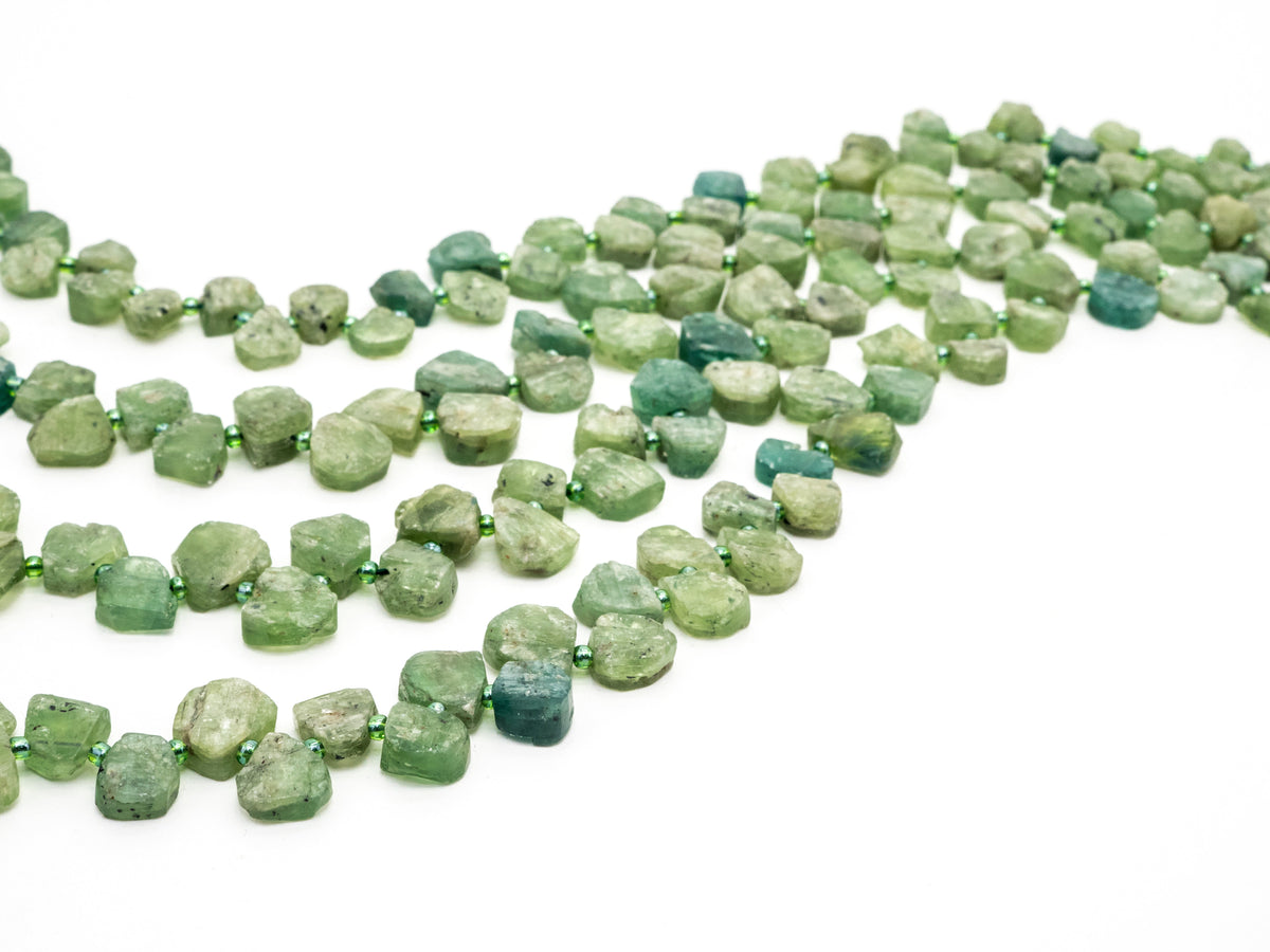 Quality Natural Kyanite beads, 11-14mm Teardrop Natural Green Gemstone Beads, 15.5 inch strand, SKU#U158