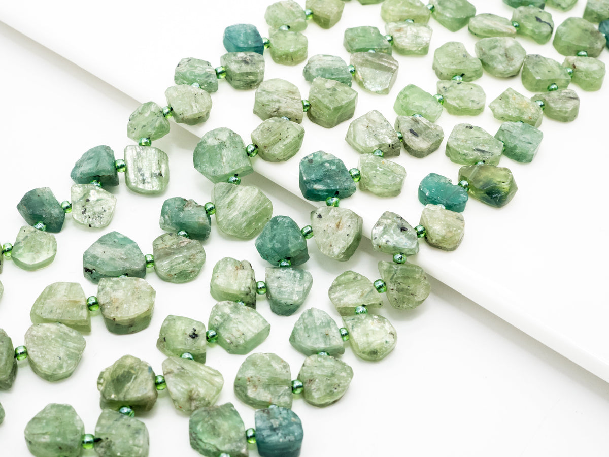 Quality Natural Kyanite beads, 11-14mm Teardrop Natural Green Gemstone Beads, 15.5 inch strand, SKU#U158