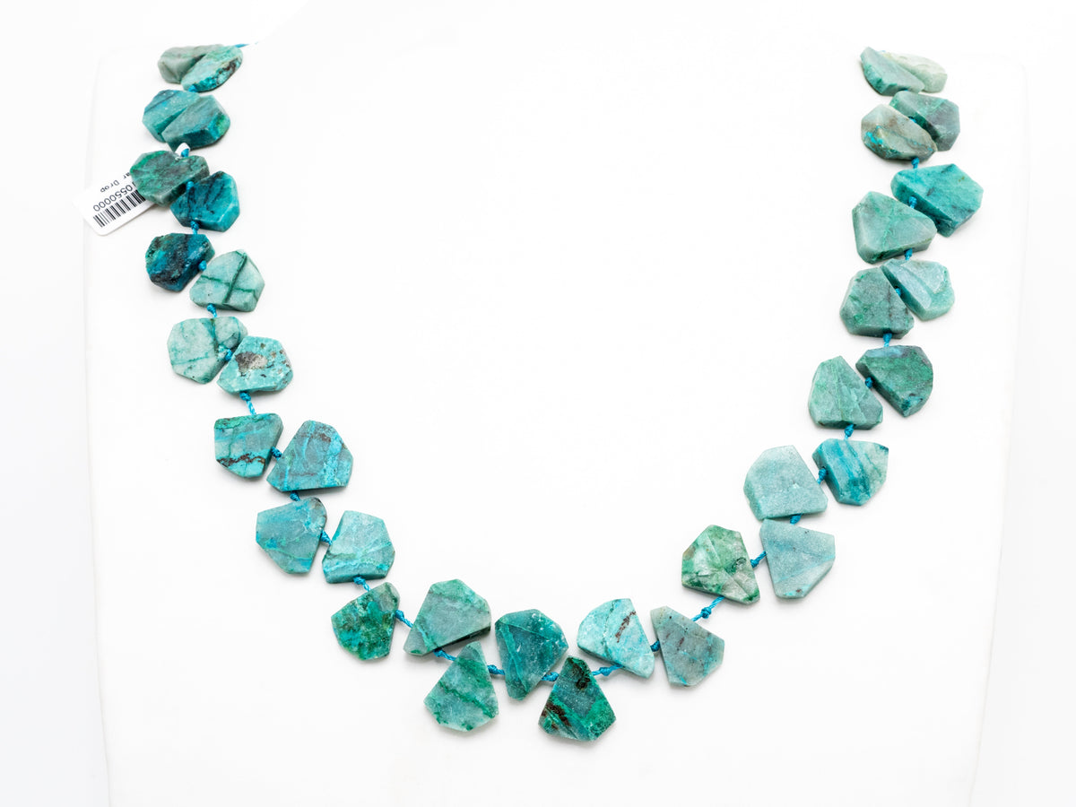 Quality Natural Chrysocolla beads,15-19mm, Teardrop Shape Top Drill Gemstone Beads, Natural Green Gemstone, 15-16inch strand, SKU#U162C