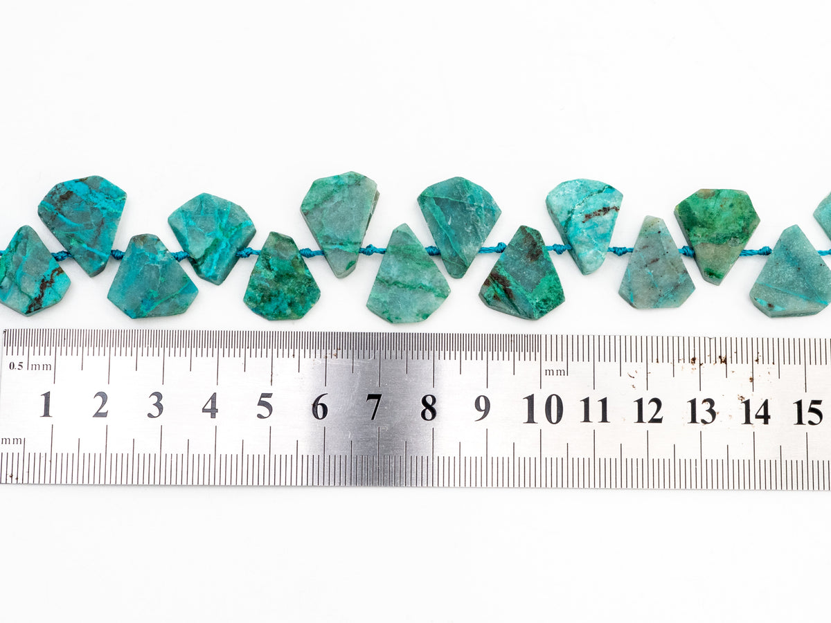 Quality Natural Chrysocolla beads,15-19mm, Teardrop Shape Top Drill Gemstone Beads, Natural Green Gemstone, 15-16inch strand, SKU#U162C