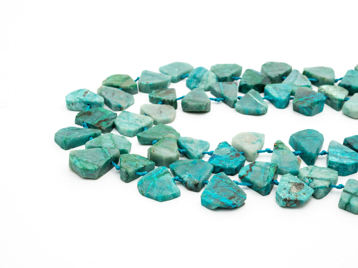 Quality Natural Chrysocolla beads,15-19mm, Teardrop Shape Top Drill Gemstone Beads, Natural Green Gemstone, 15-16inch strand, SKU#U162C