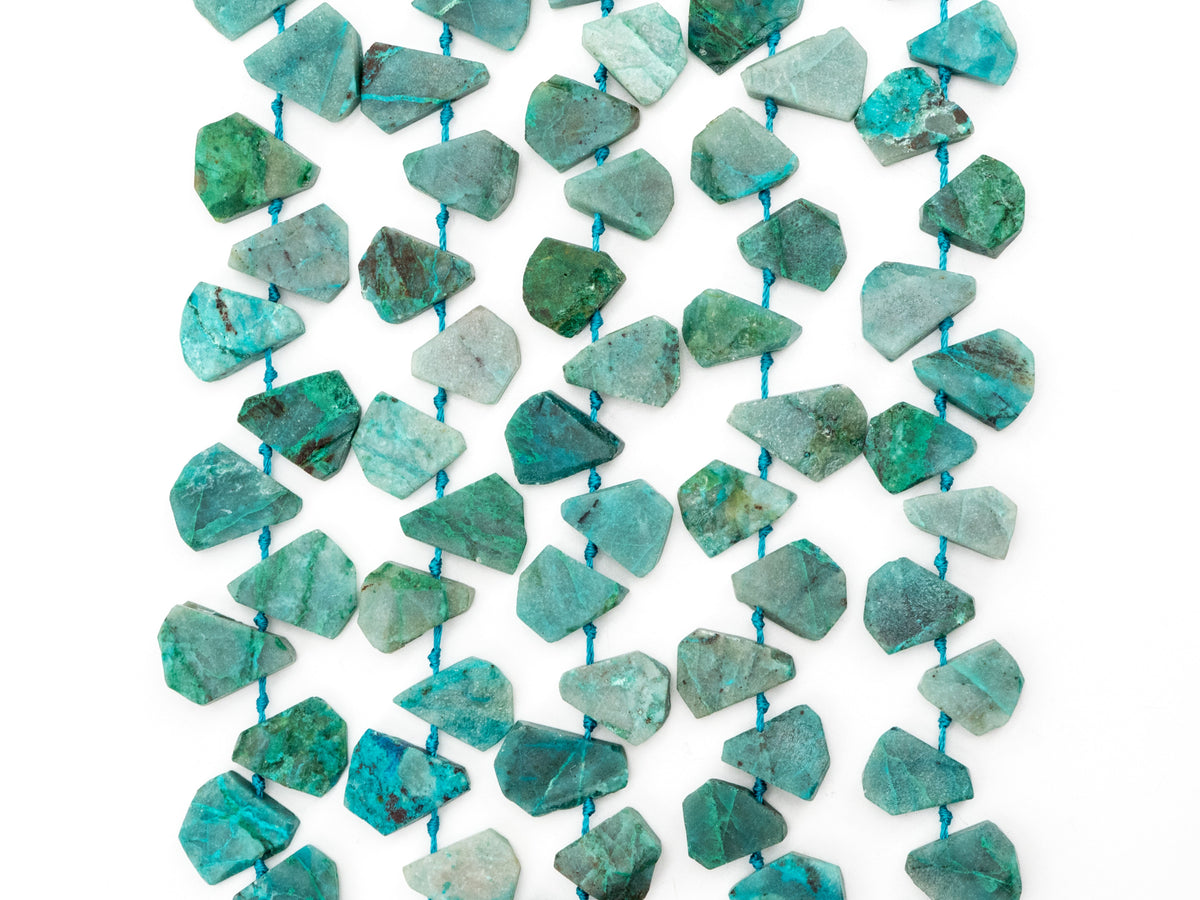 Quality Natural Chrysocolla beads,15-19mm, Teardrop Shape Top Drill Gemstone Beads, Natural Green Gemstone, 15-16inch strand, SKU#U162C