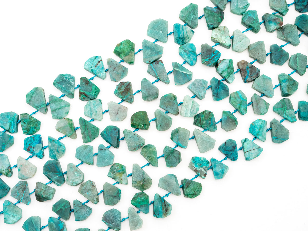 Quality Natural Chrysocolla beads,15-19mm, Teardrop Shape Top Drill Gemstone Beads, Natural Green Gemstone, 15-16inch strand, SKU#U162C