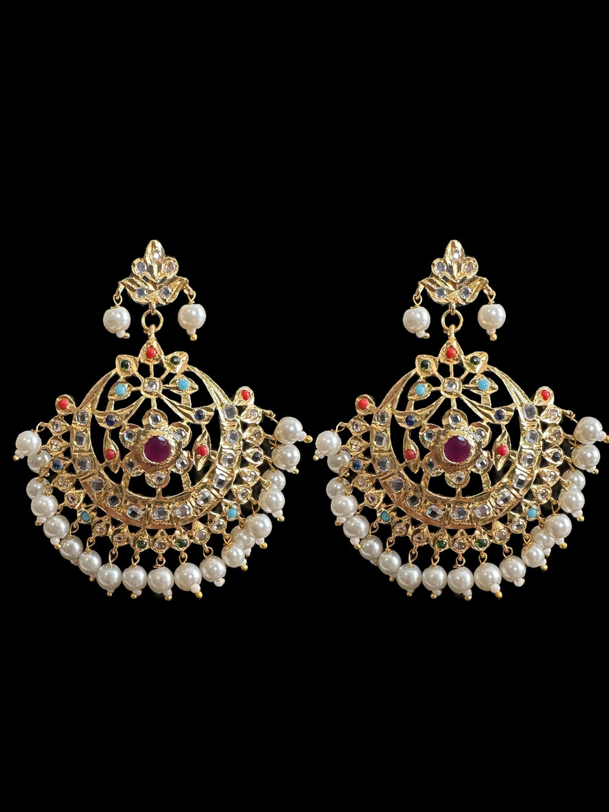PS338   Nihar pendant set ( navratan ) (READY TO SHIP )
