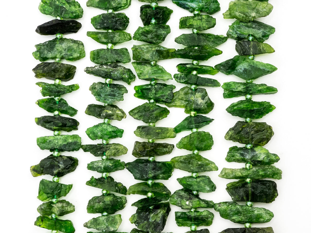 Quality Natural Diopside beads, 16-22mm, Irregular Shape Natural Green Gemstone Beads, 15-16inches strand, SKU#U168