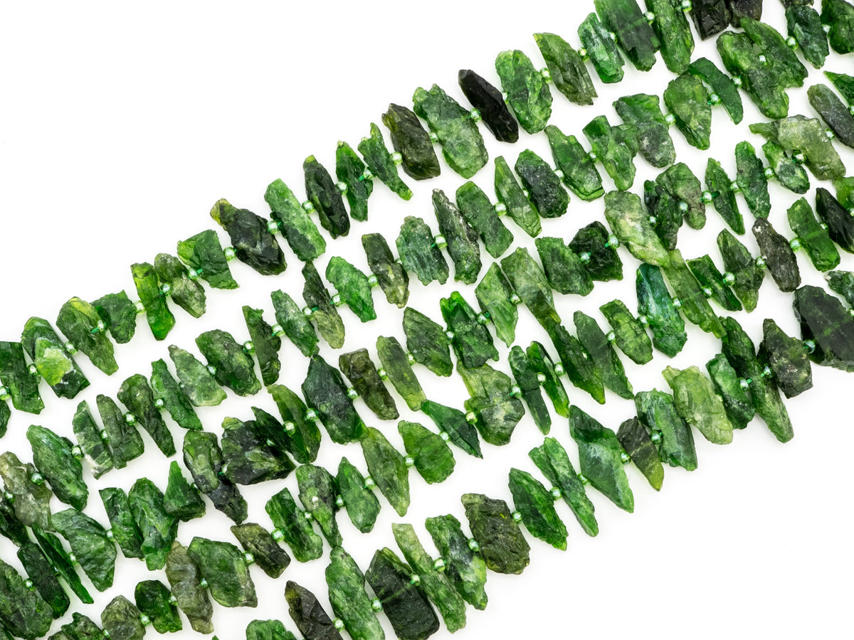 Quality Natural Diopside beads, 16-22mm, Irregular Shape Natural Green Gemstone Beads, 15-16inches strand, SKU#U168