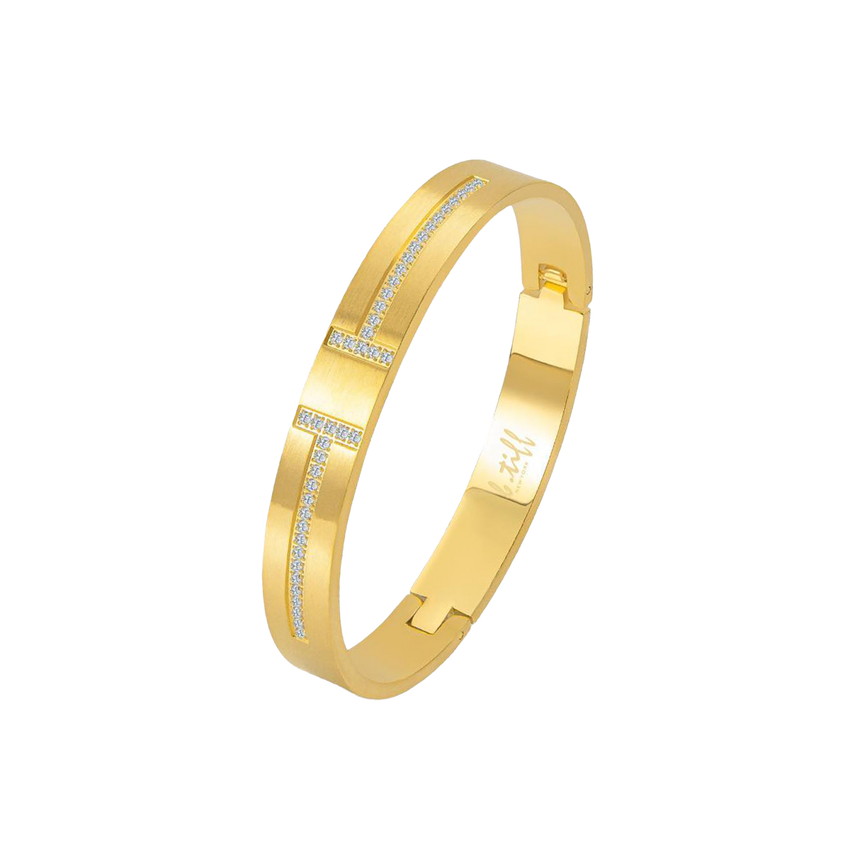 BG107G B.Tiff Pavé Harmony Gold Bangle Bracelet