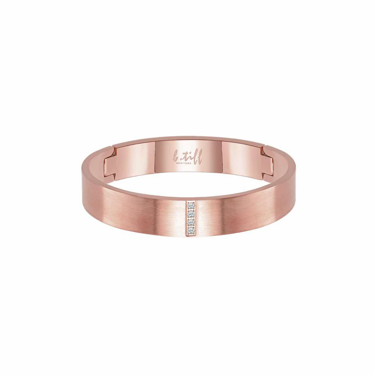 BG223RG B.Tiff 4-Stone Matte Rose Gold Wide Bangle Bracelet