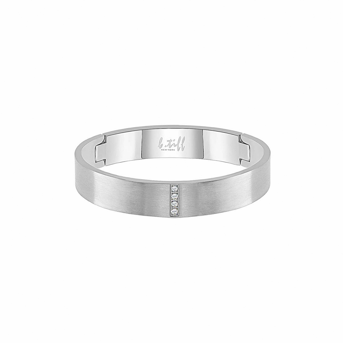 BG223W B.Tiff 4-Stone Matte Wide Bangle Bracelet
