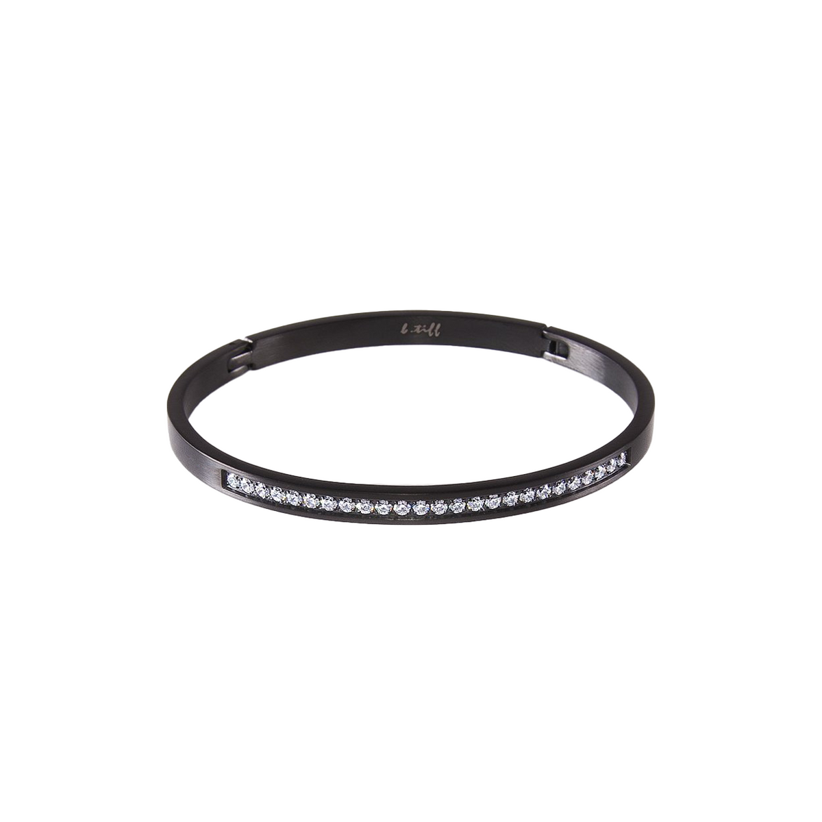 BG333B B.Tiff Black Eternity 25 Bangle Bracelet