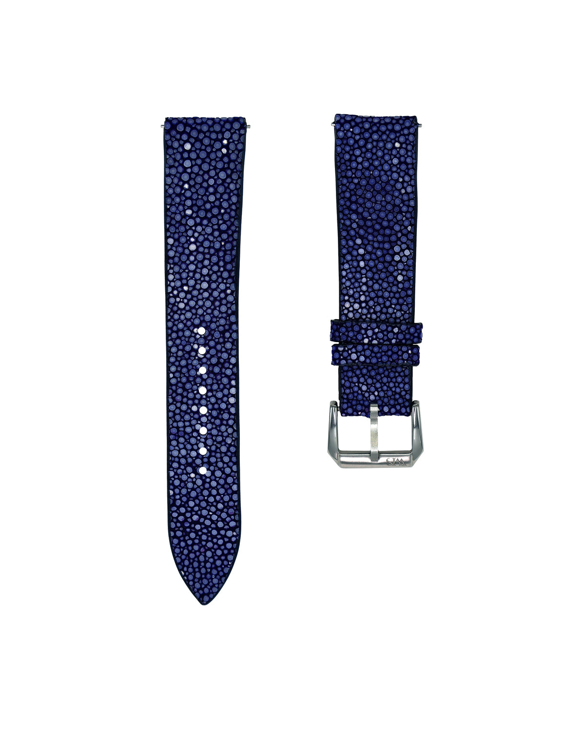 Blue Bespoke Stingray Leather Watch Strap 20mm