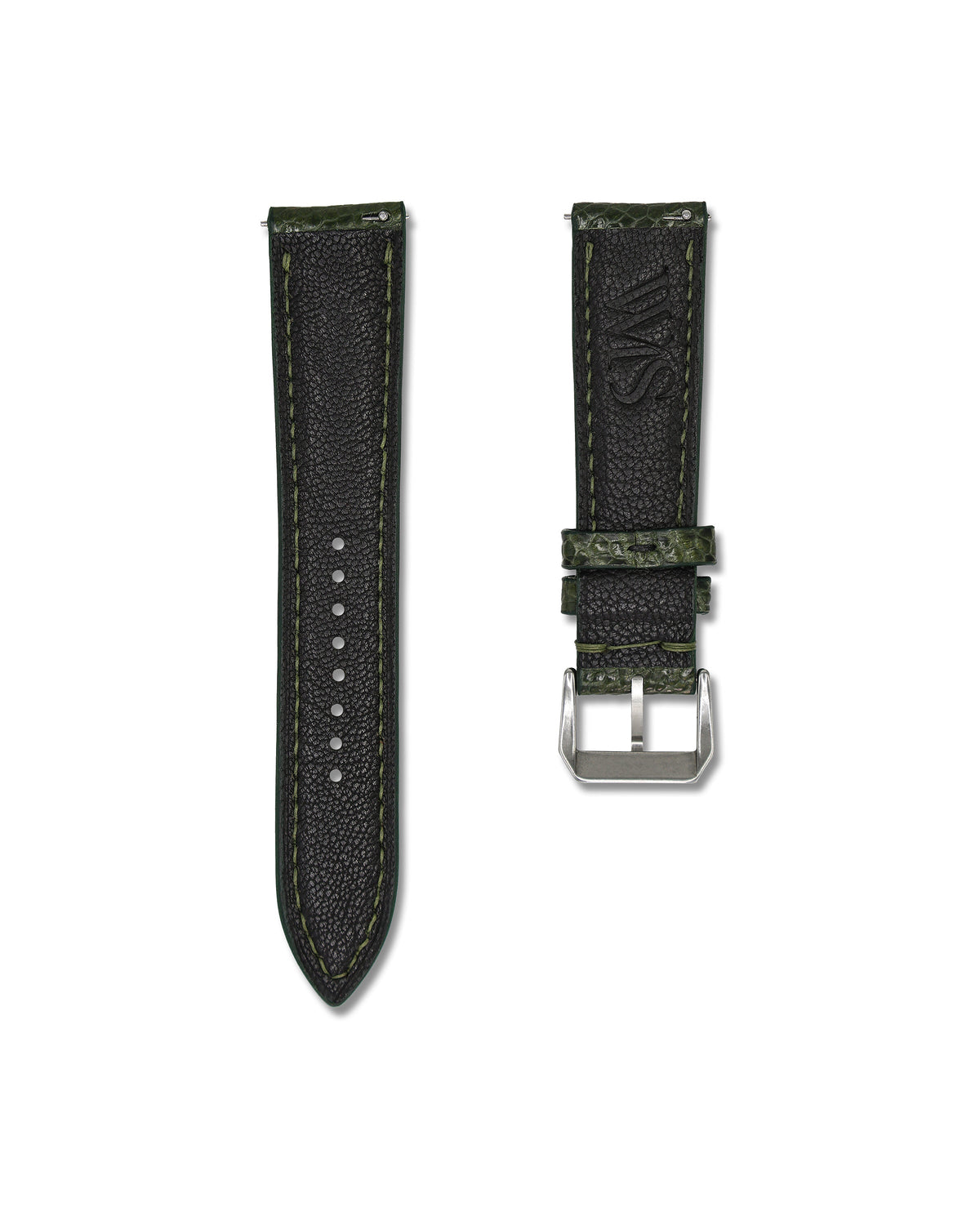 Emerald Green Bespoke Ostrich Shin Leather Watch Strap 22mm