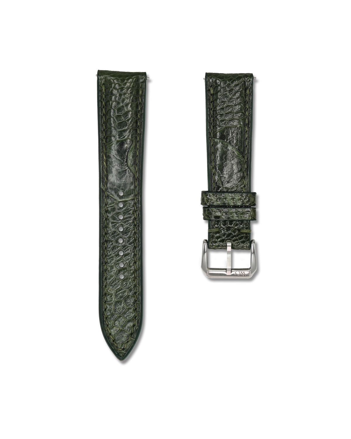 Emerald Green Bespoke Ostrich Shin Leather Watch Strap 24mm