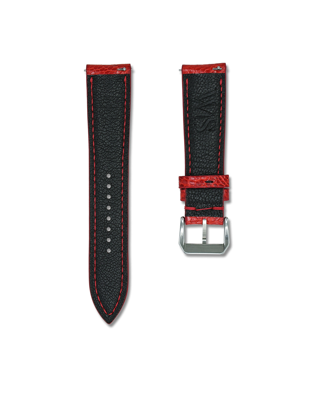 Red Bespoke Ostrich Shin Leather Watch Strap 20mm