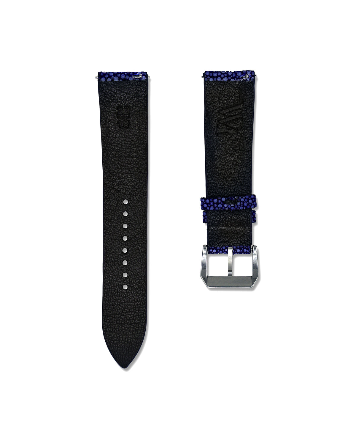 Blue Bespoke Stingray Leather Watch Strap 22mm