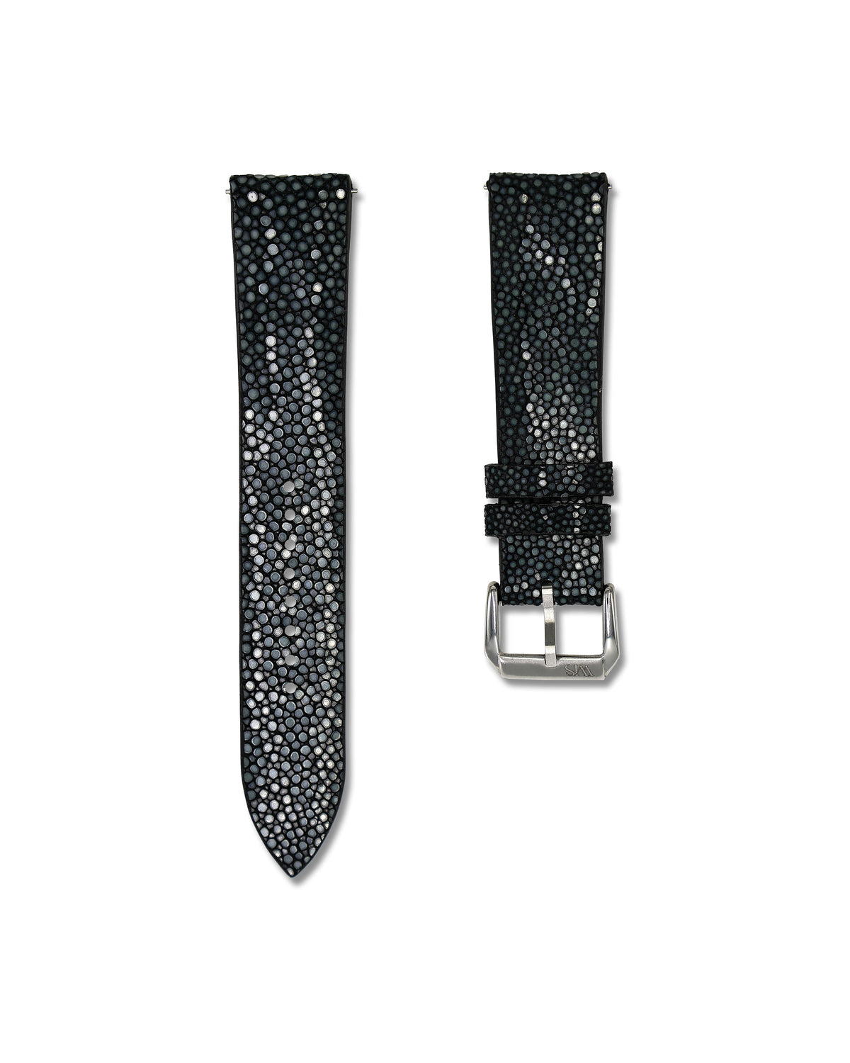 Black Bespoke Stingray Leather Watch Strap 20mm
