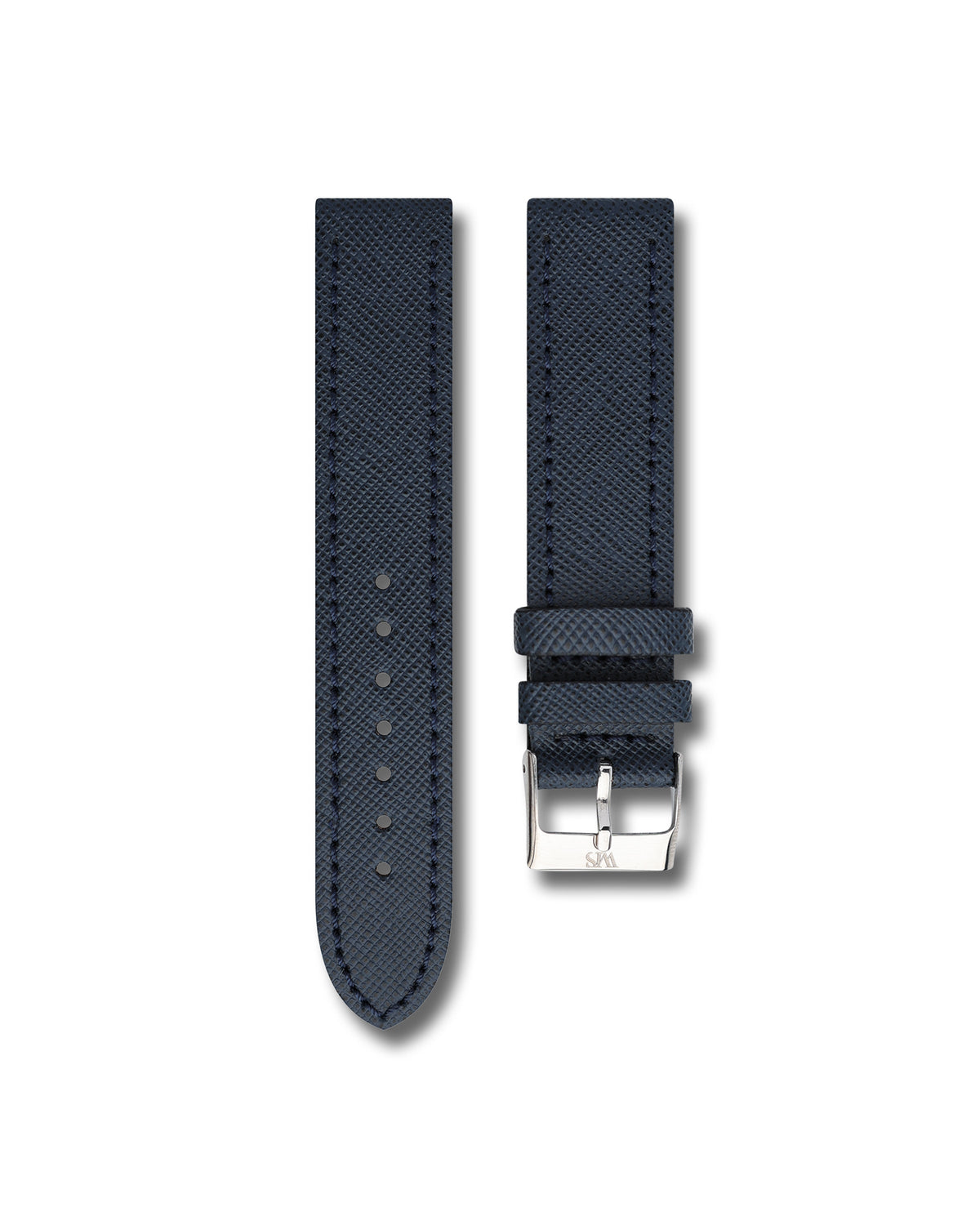 Midnight Blue Saffiano Leather Watch Strap 18mm