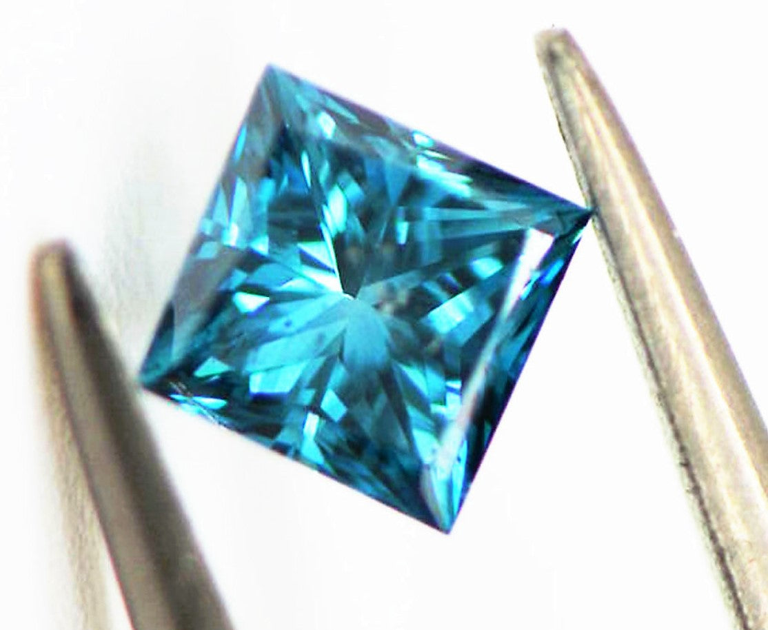 Blue Diamond Princess Cut Vivid Indian 3mm Micro Sized (3mm x 3mm)