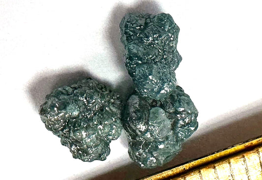 Blue Diamond Rough Facet Collector's 2 carat 8mm Raw