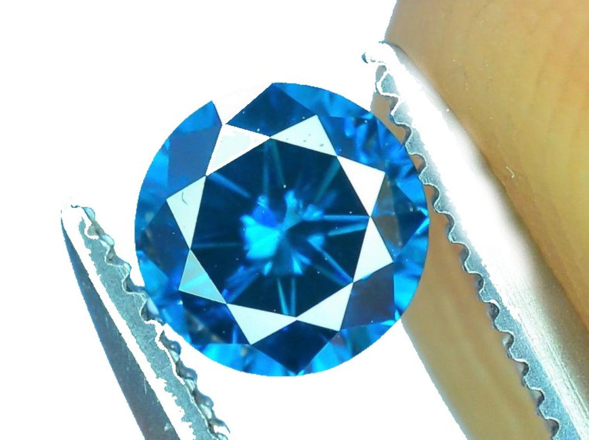 Blue Diamond Round Cut Indian 3mm Mini Sized