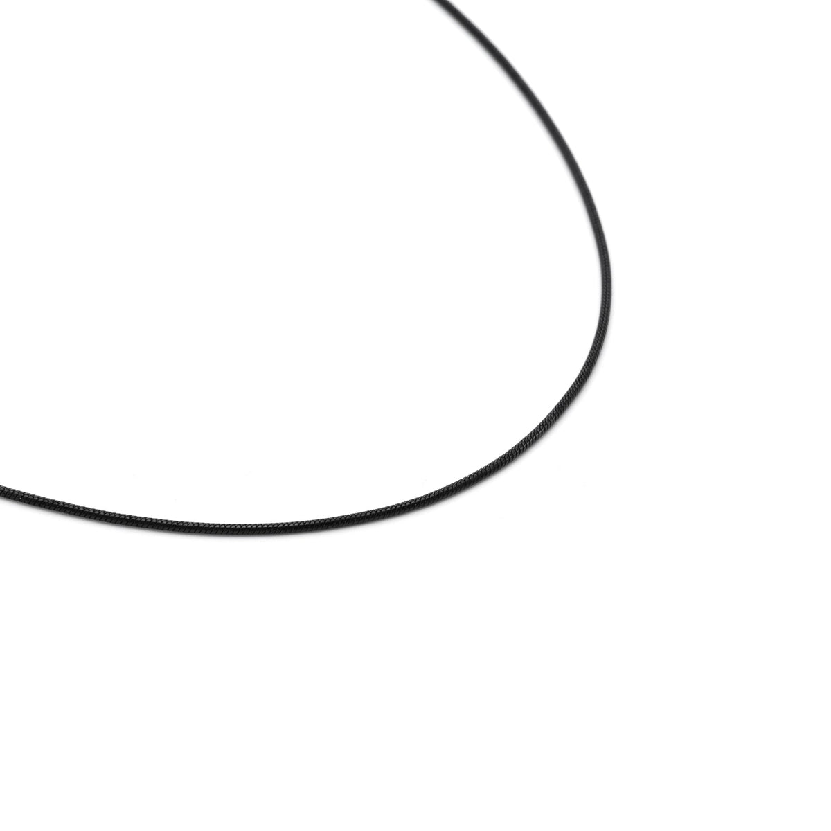 C030B B.Tiff Black Coil Chain Necklace, 1.2mm/ 1.5mm (An exclusive clasp design)