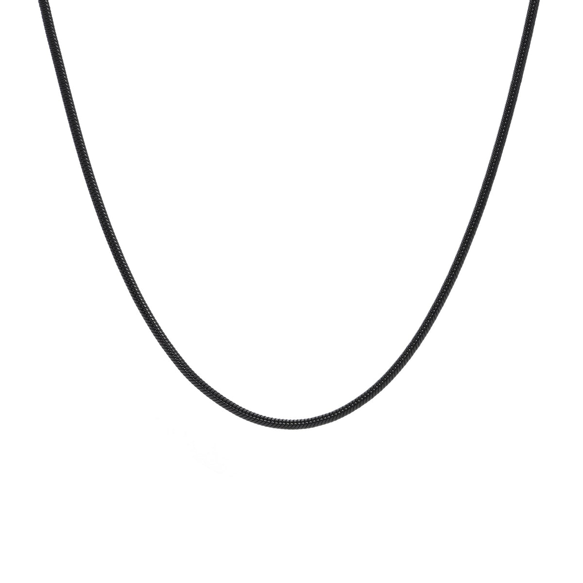 C030B B.Tiff Black Coil Chain Necklace, 1.2mm/ 1.5mm (An exclusive clasp design)