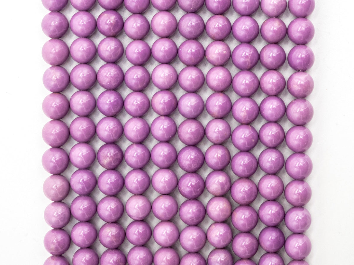 Top Quality Natural Genuine Phosphosiderite Smooth Round Beads, 8mm/10mm/12mm Purple Gemstone Beads,15.5" Full Strand,SKU#U178