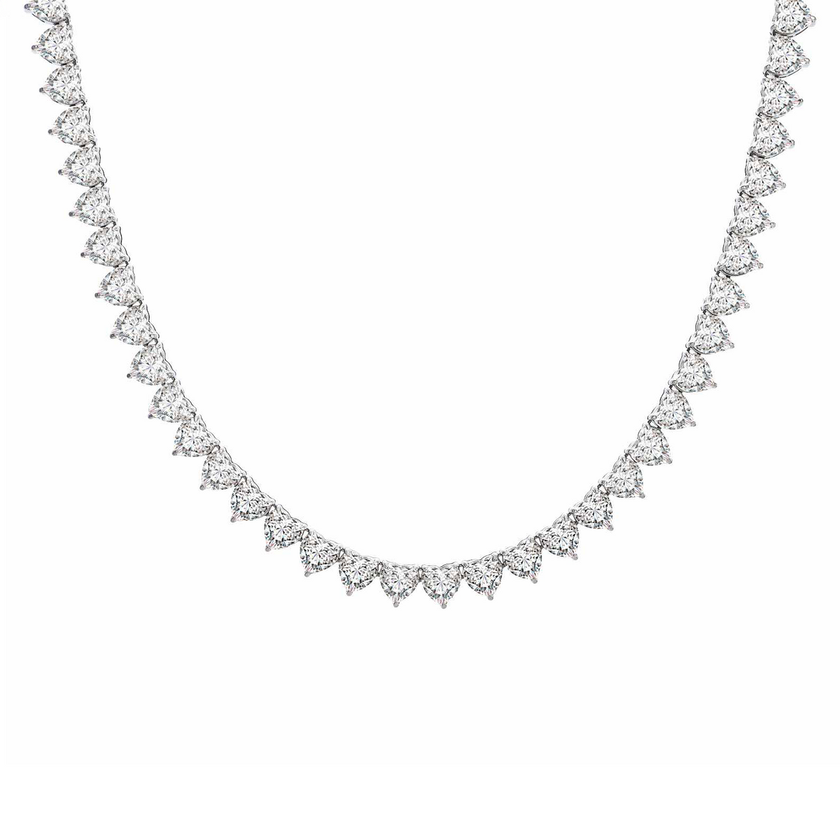 C102W B.Tiff Heart Tennis Necklace/ 4mm