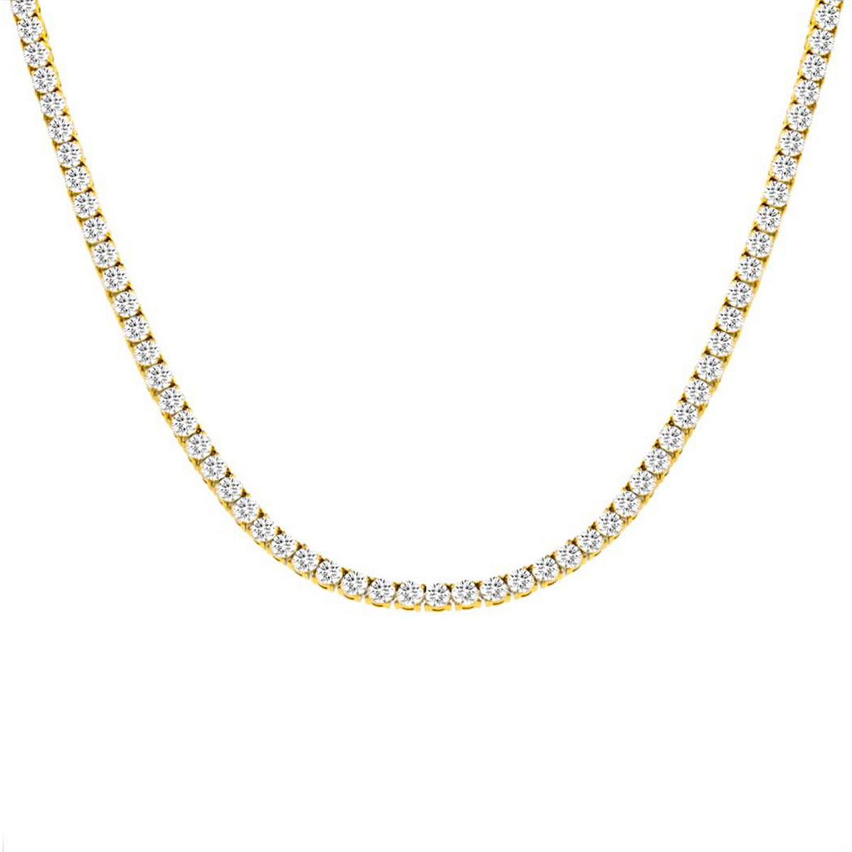 C103G B.Tiff Gold Tennis Necklace/ 3mm