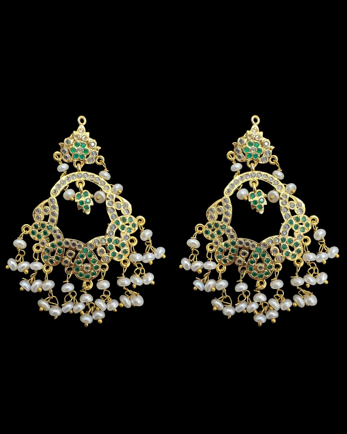 C544  Nishat fresh water pearl choker with earrings - Green ( READY TO SHIP )