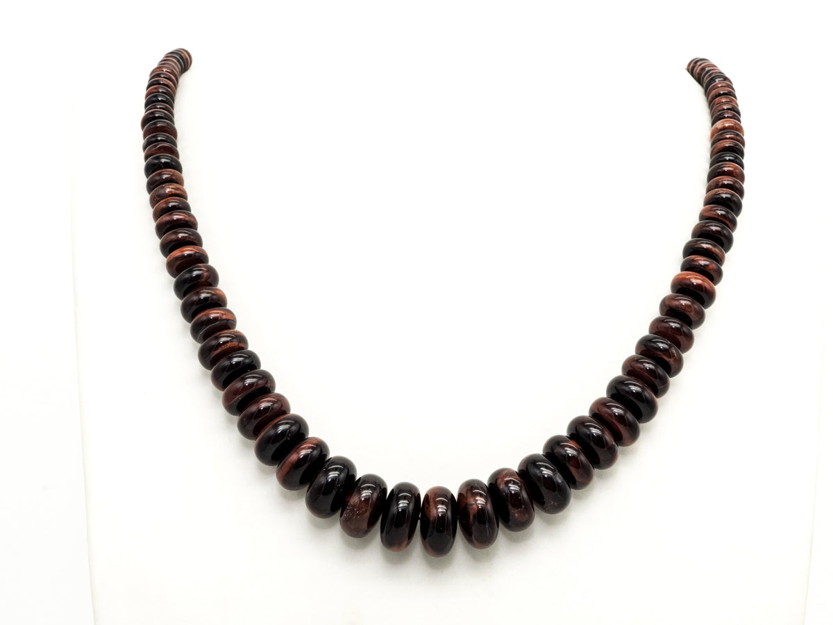 8-18mm High Quality Natural Red Tiger Eye Graduated, Rondelle Smooth/Faceted Gemstone Beads, 15inch strand, SKU#U191/U201