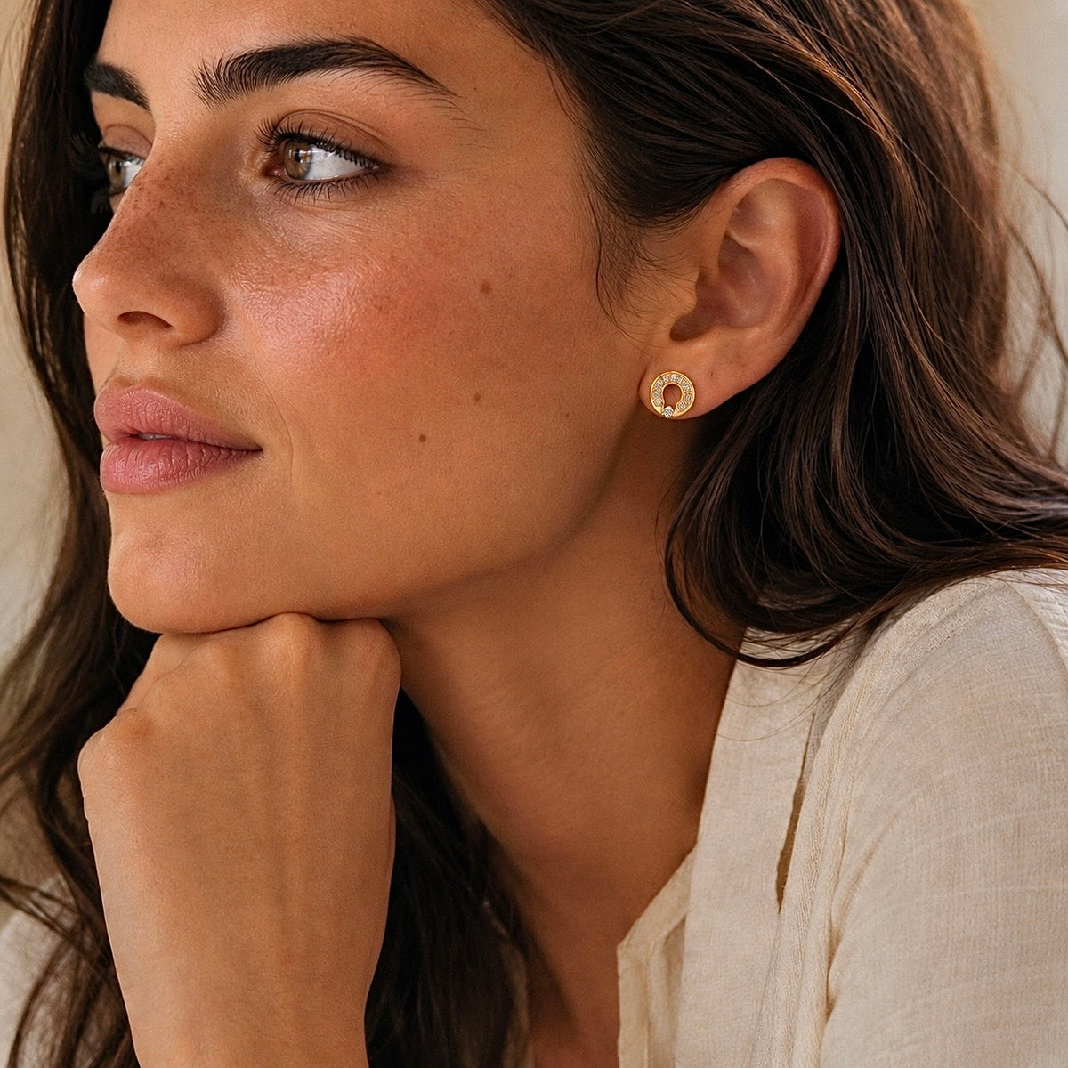ER118RG B.Tiff Rose Gold Pavé Barrel Earrings