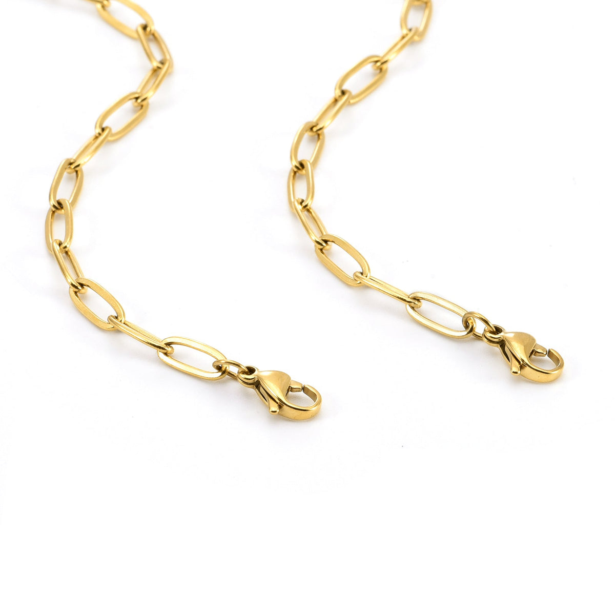 C400G B.Tiff Gold Oval Paperclip Link Chain Necklace/ 32"