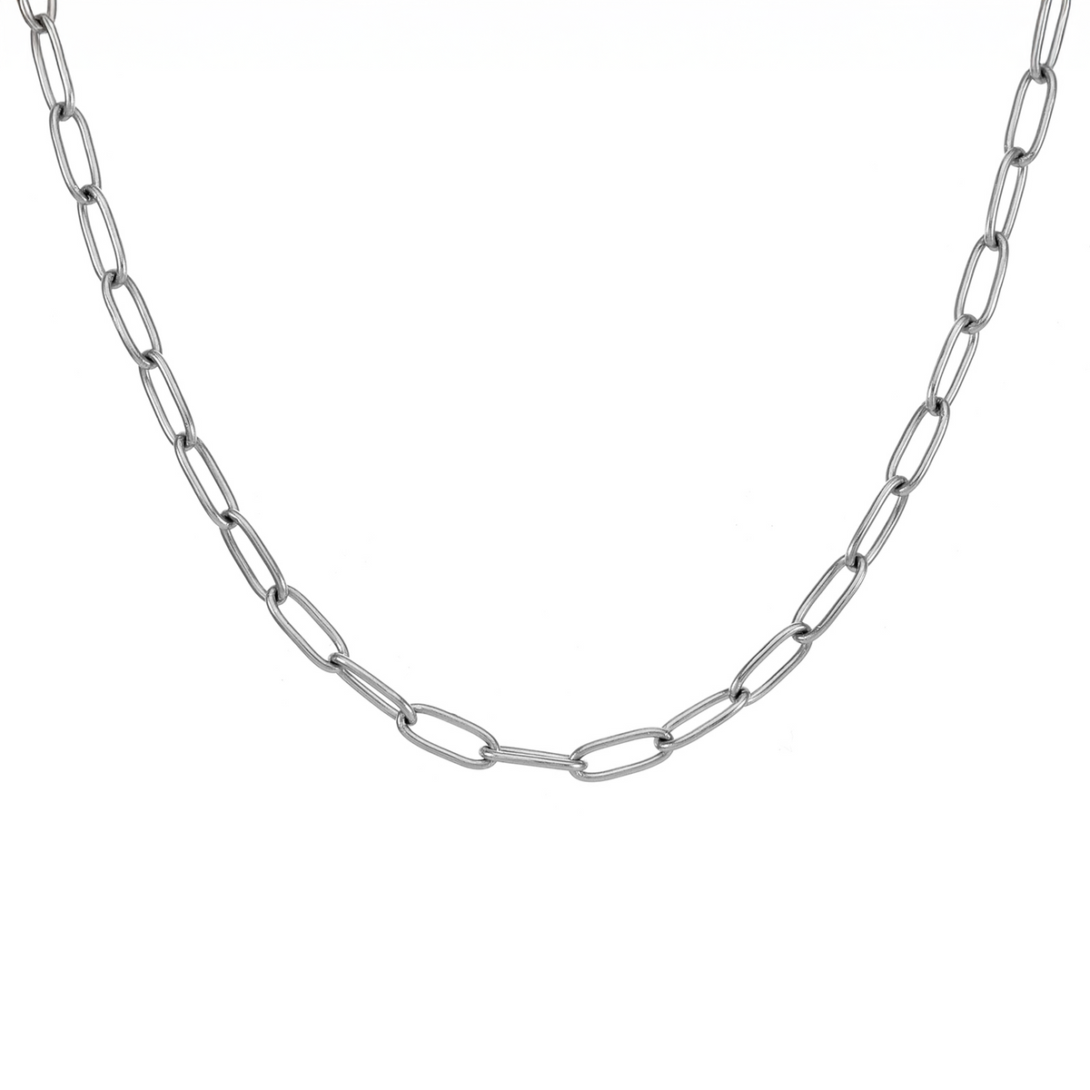 C400W B.Tiff 2 Clasps Oval Paperclip Link Chain Necklace/ 32"
