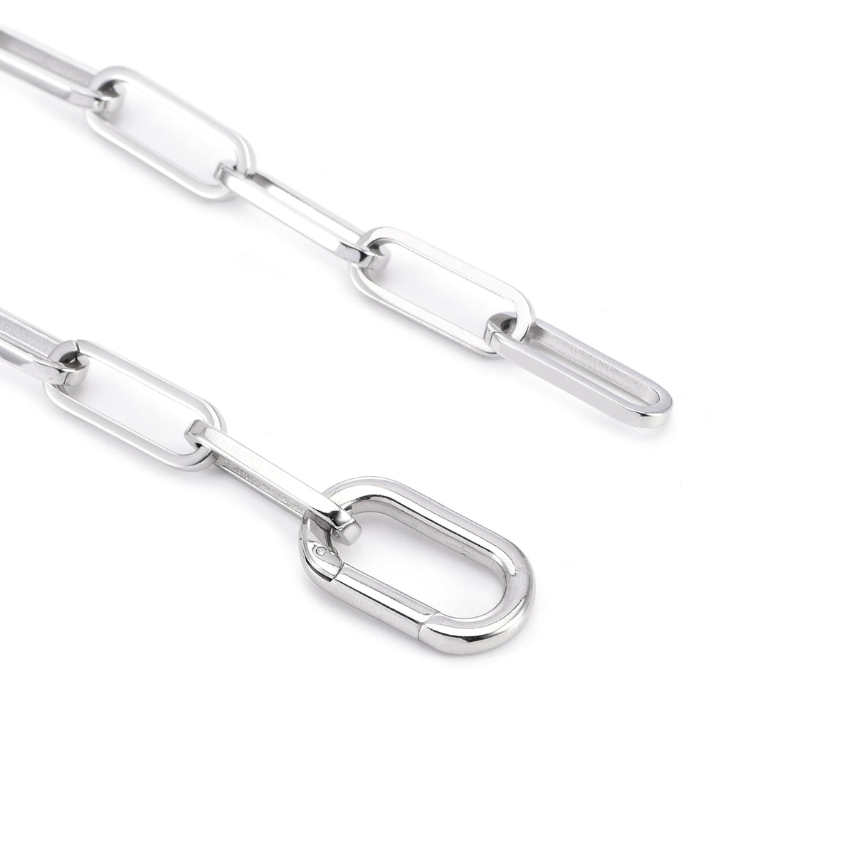 C860W B.Tiff "Jemma" Paperclip Flat Long Adjustable Link Necklace