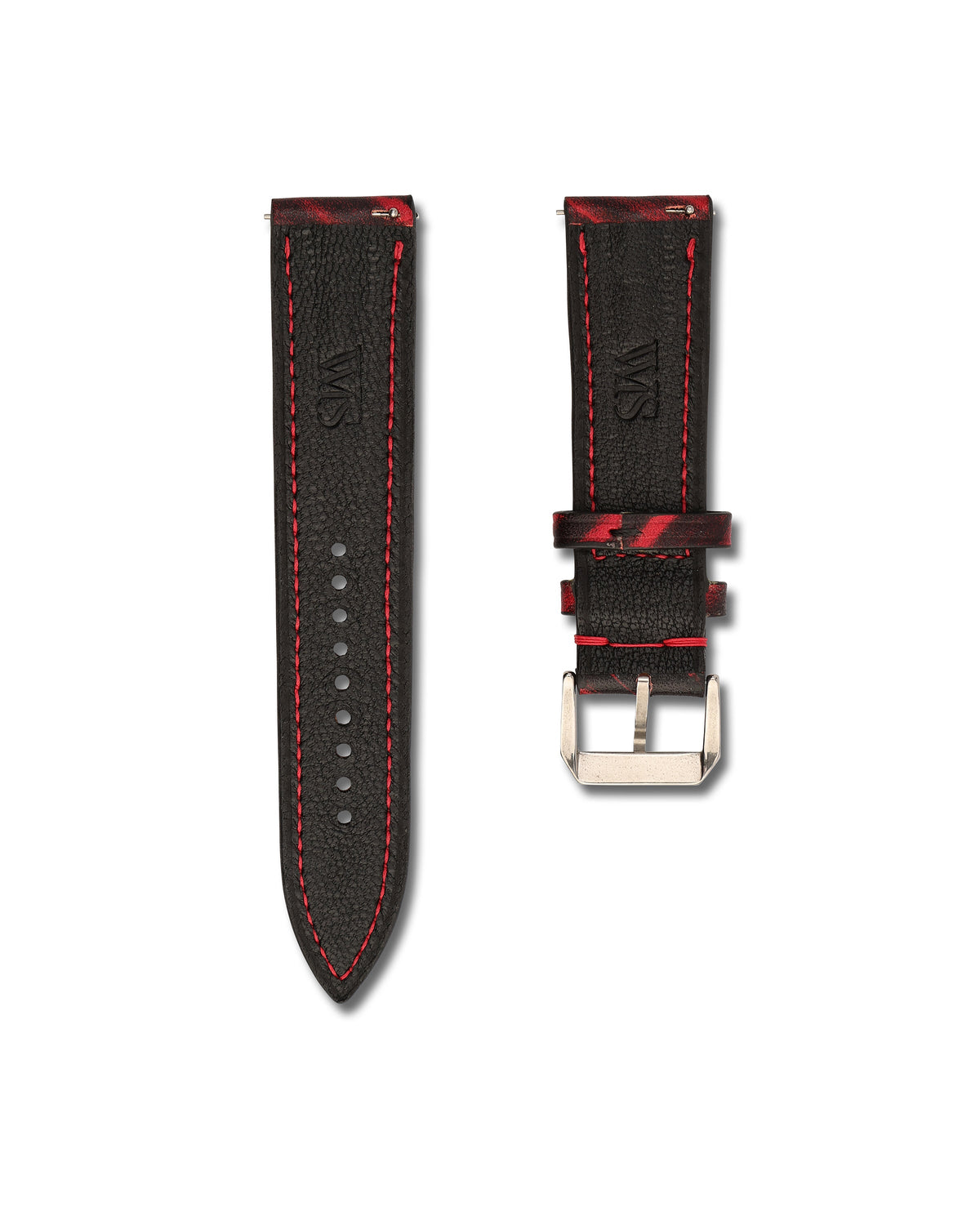 Crimson Brushed Calf Leather Watch Strap 20mm