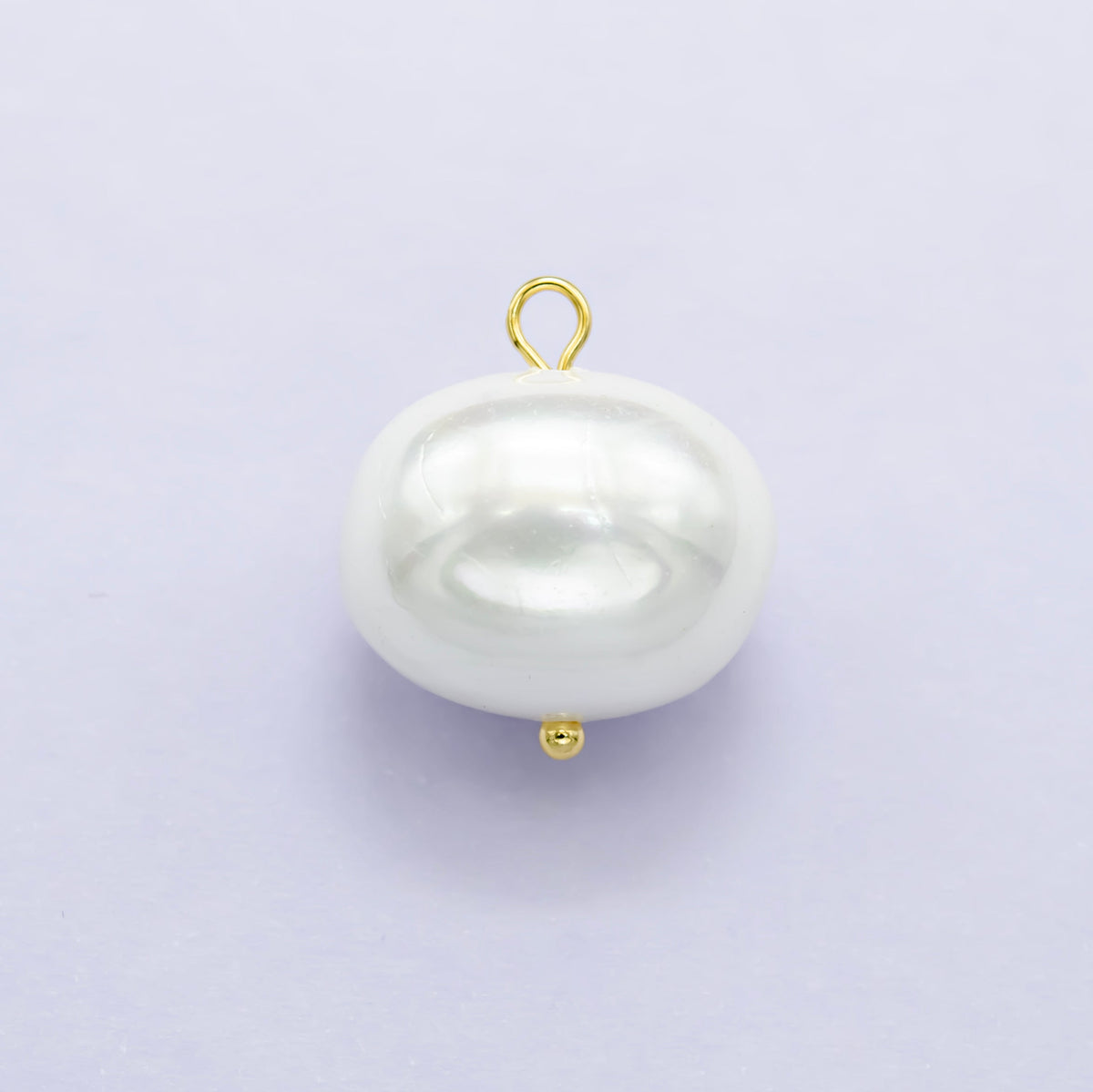 16mm Fresh Water Pearl charm with 14K Gold filled Ball Pin, Potato Pearls Natural Pearls Handmade Loop 2mm loops Purple Pink White Pearl P-1580 P-1581 P-1582