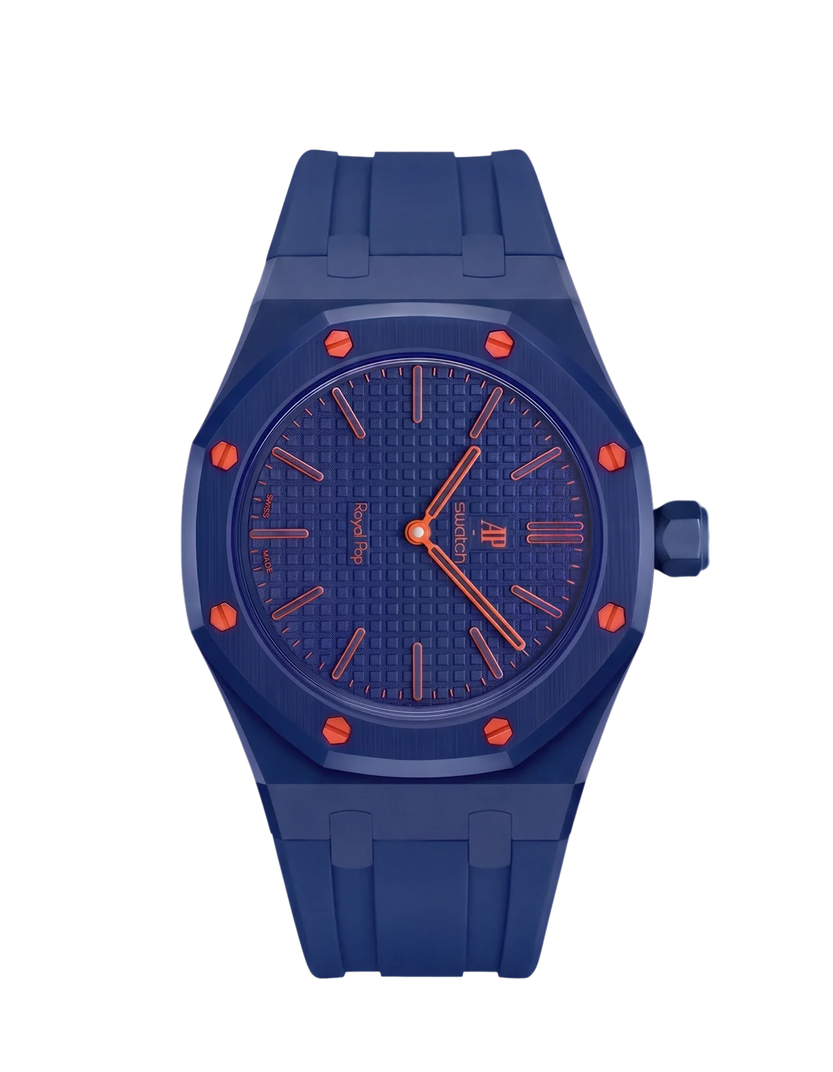Rubber Strap & Case For AP x Swatch Royal Pop Rubber Strap - Marine Blue