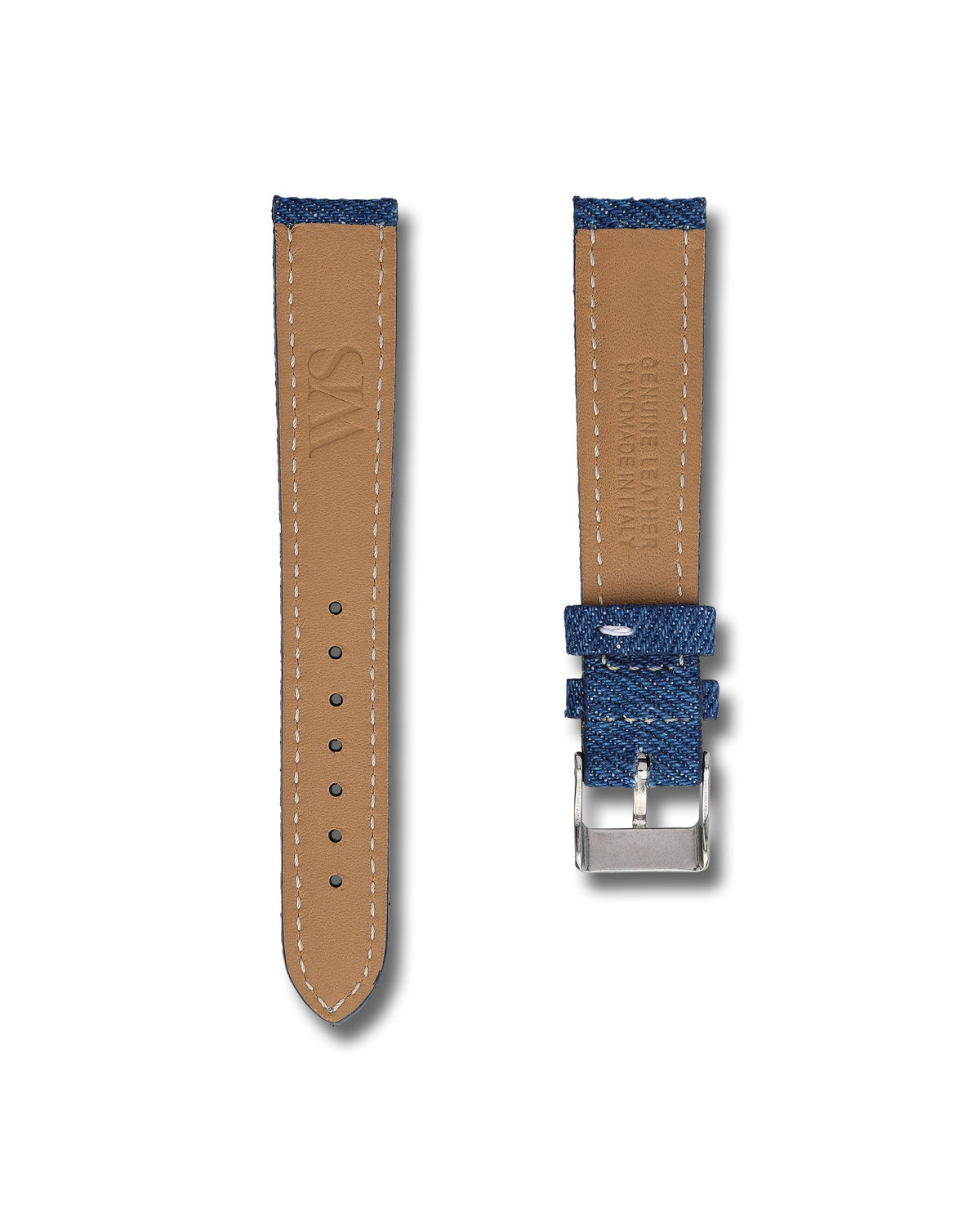 Denim Blue Jean Leather Watch Strap 19mm Baume & Mercier