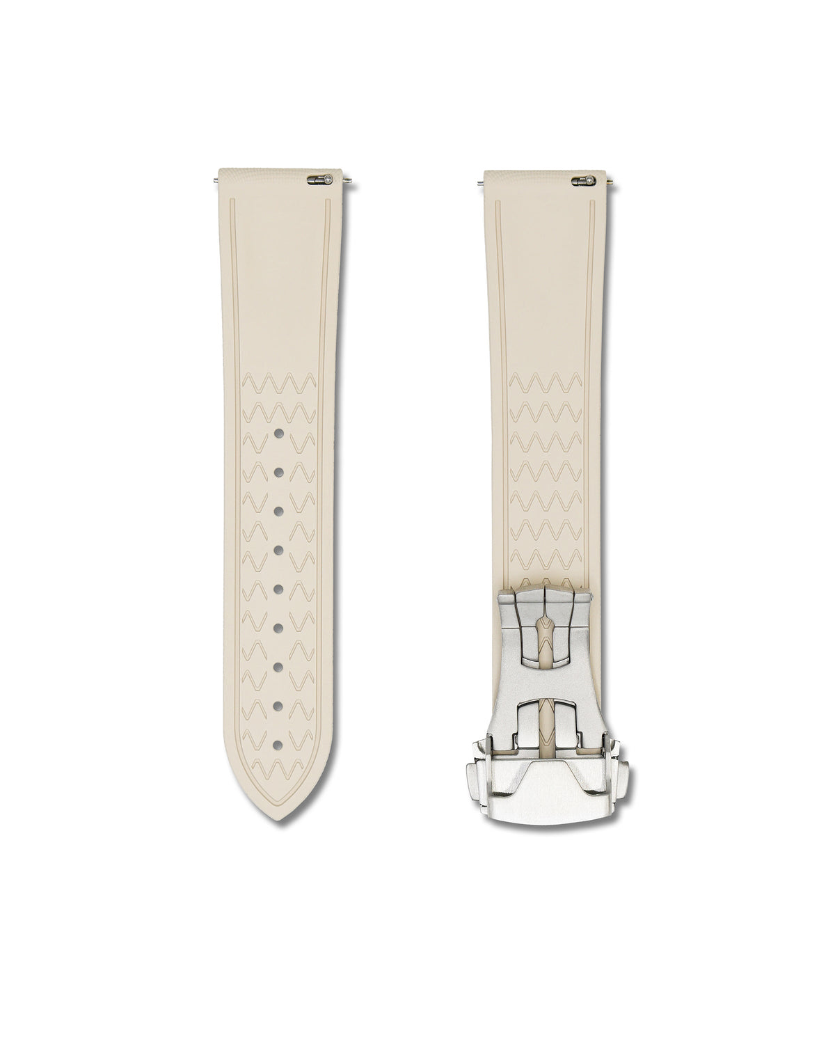 Beige Deployant Clasp Quick Release Rubber Sailcloth Strap 24mm