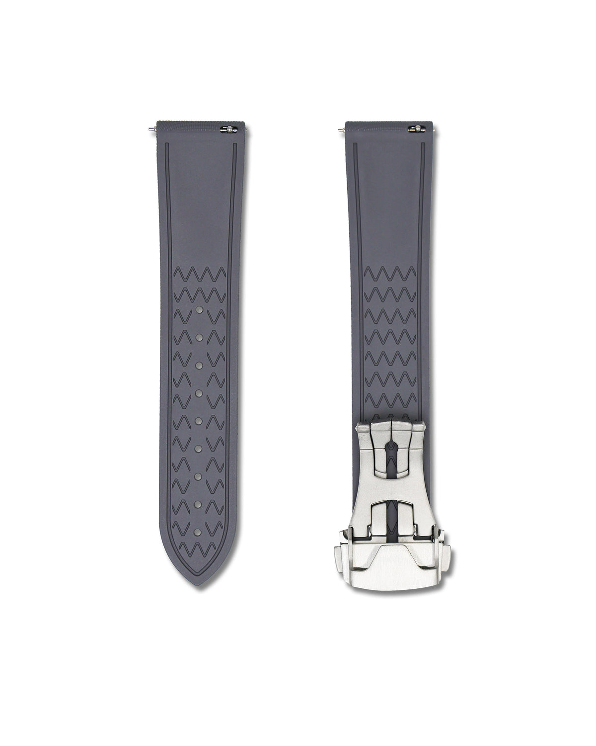 Slate Grey Deployant Clasp Quick Release Rubber Sailcloth Strap 23mm