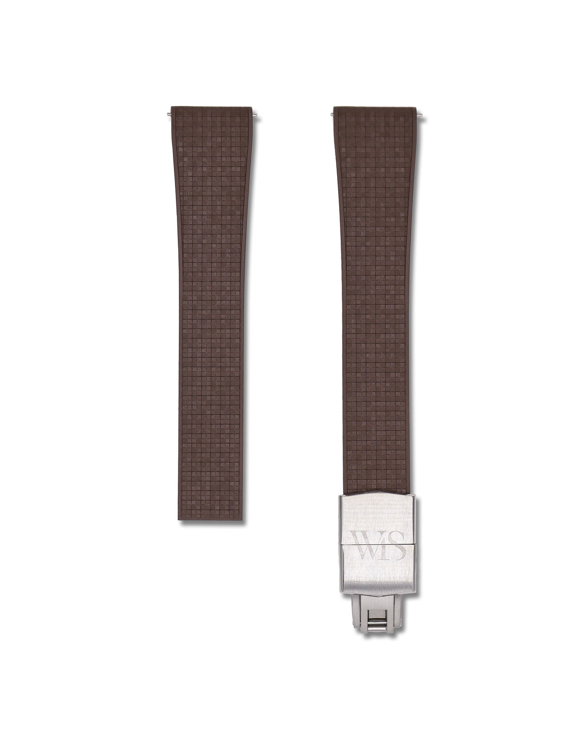 Patterned Brown Deployant Clasp Quick Release Rubber Strap 20mm