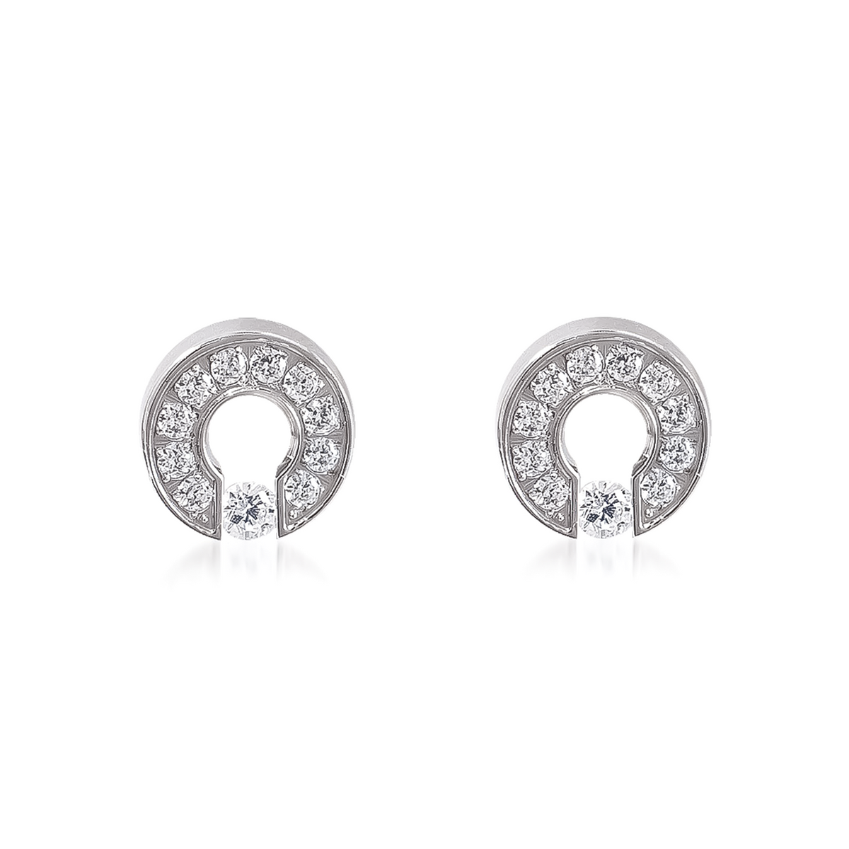 ER118W B.Tiff Pavé Barrel Earrings