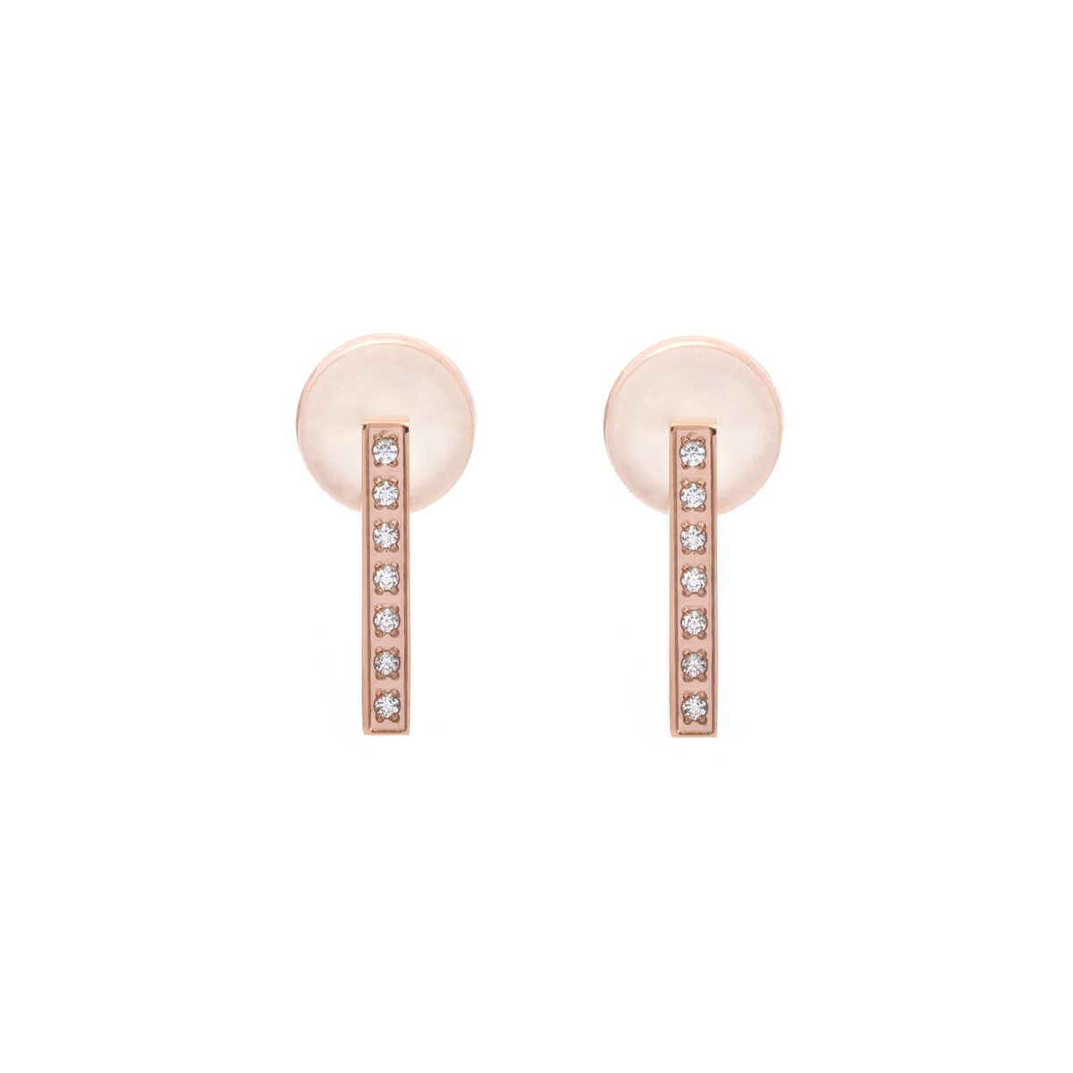 ER246RG B.Tiff Rose Gold Pavé L-Bar Earrings